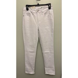 Seven7‎ High Rise Slim Straight Jeans Women's Size 4 White 3-in-1 Cuffed Hem NWT